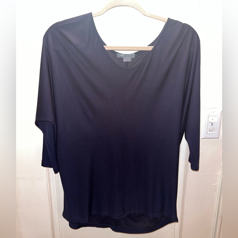 Vince shirt scoop neck with dolman 3/4 sleeves.